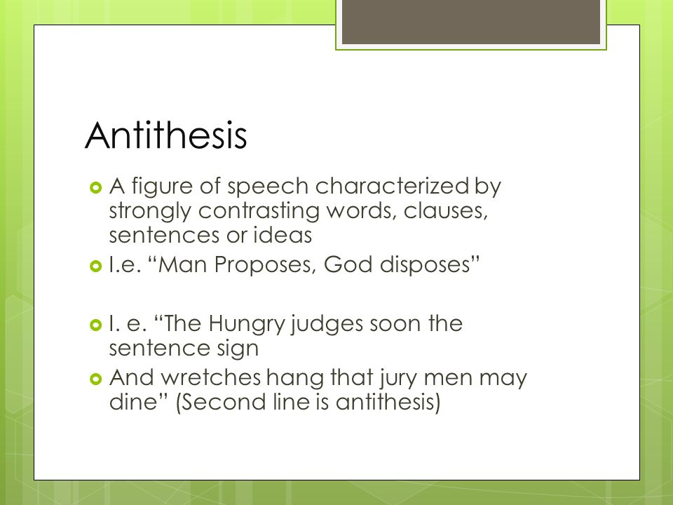 Sentence using antithesis